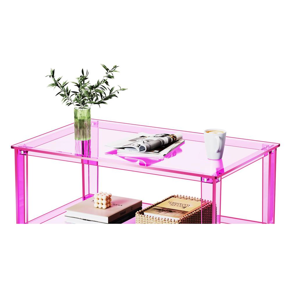 Amazon.com: solaround Acrylic Coffee Table with Storage Shelf